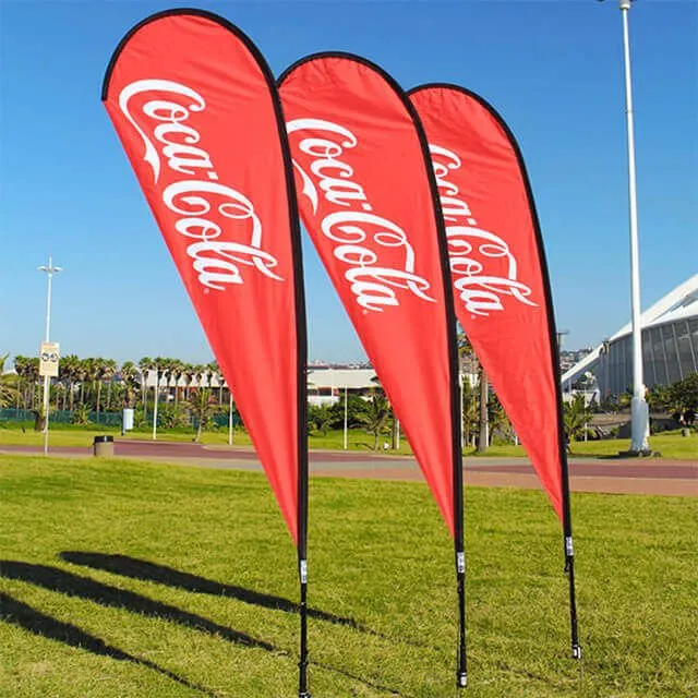 Promotional feather flag banner design for outdoor advertising Kenya