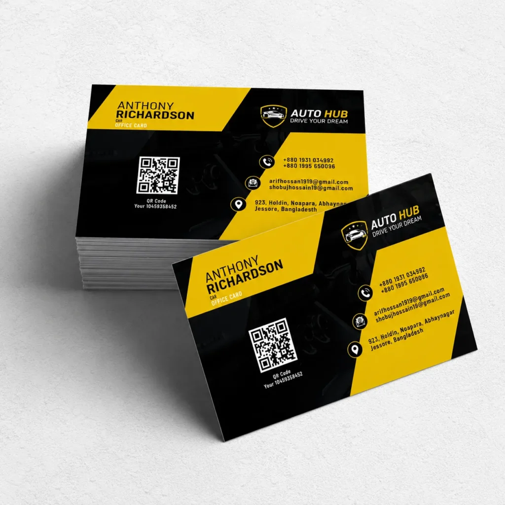 Automotive business card design for auto parts company in Kenya