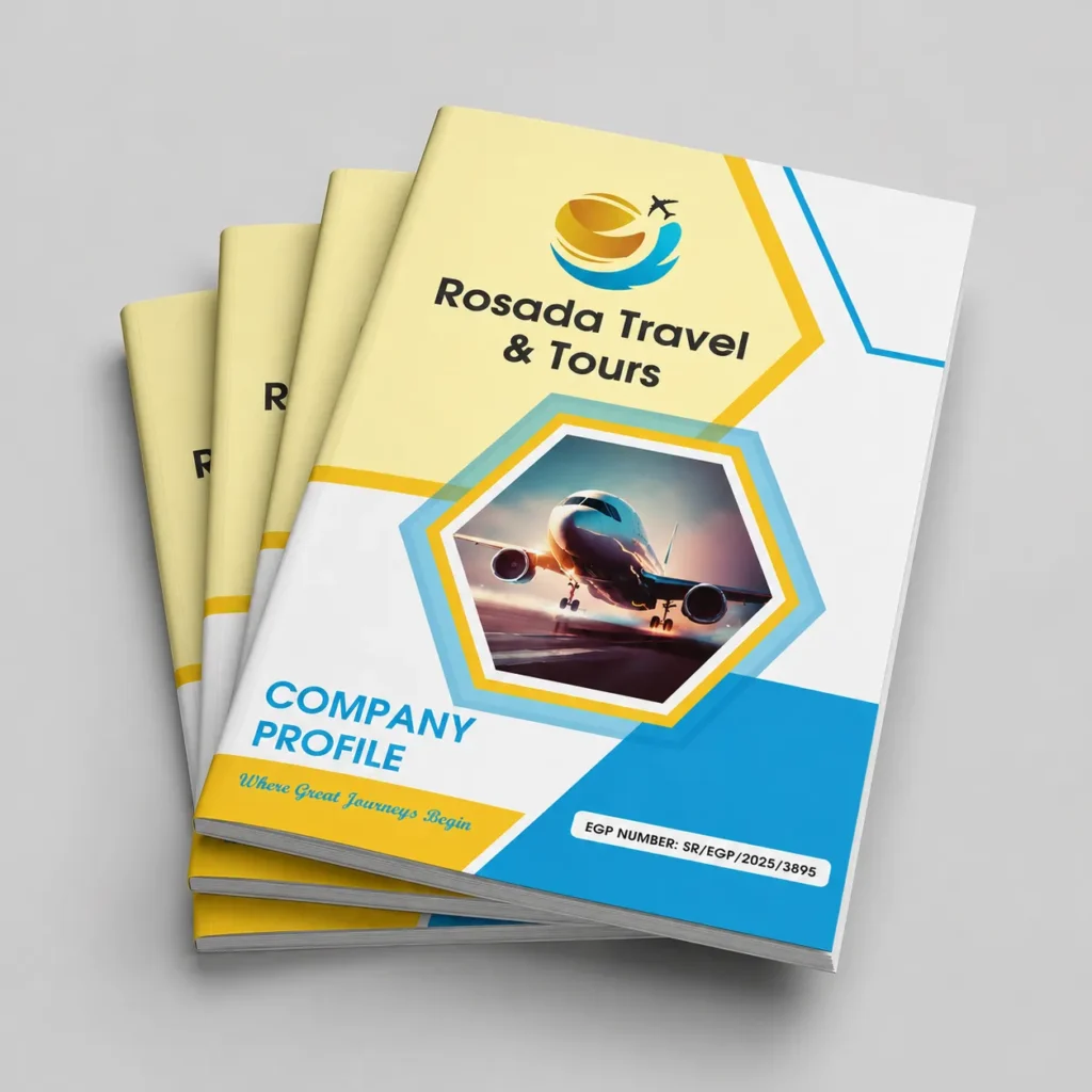 Rosada Travel and Tours company profile design by Doply Creative Kenya