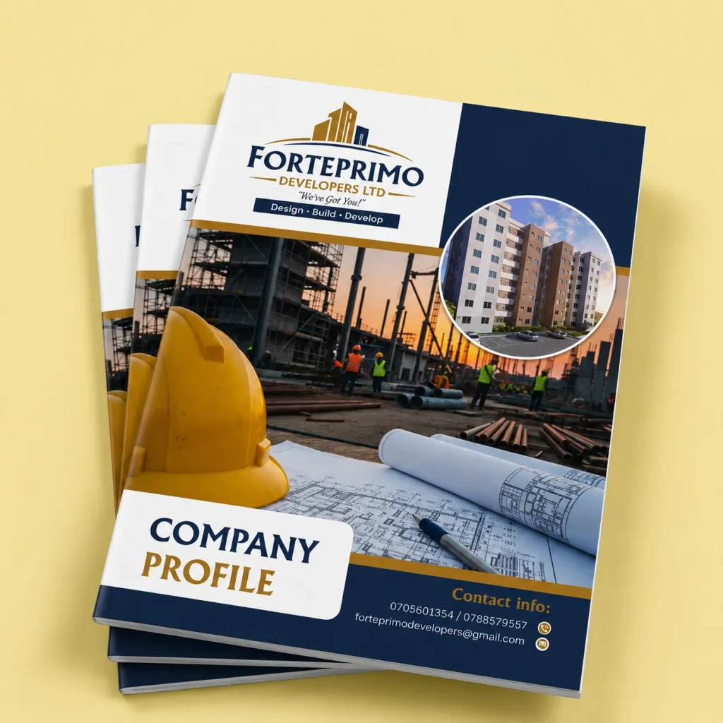 Real estate company profile design for property developer in Kenya